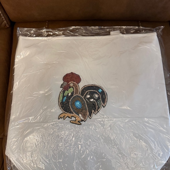 Handbags - Rhinestone embroidery intricate PU leather white handbag